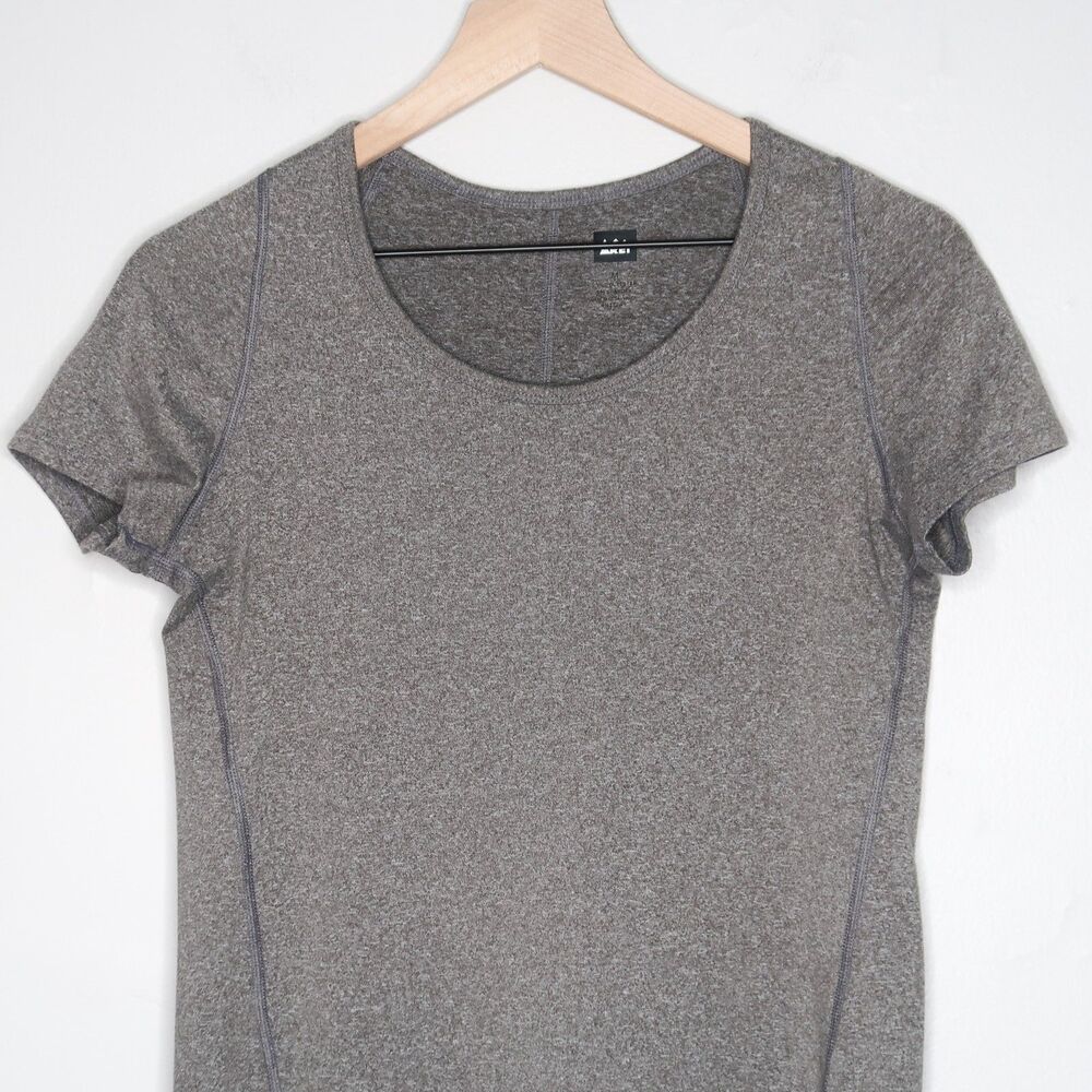REI Womens Shirt Size Medium Gray Tan Scoop Neck Stretch Hiking Outdoors Active - Picture 5 of 7